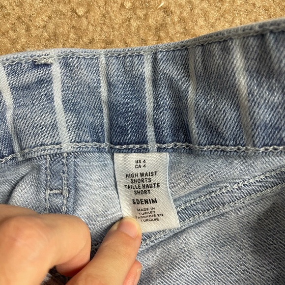 &Denim striped high rise denim mom shorts - Picture 2 of 4